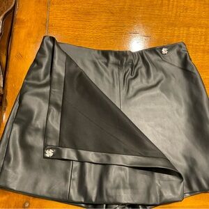 Jason Wu Leather Wrap Skort Size Medium
